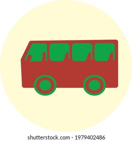 Icono gráfico de tendencia y vector del bus.