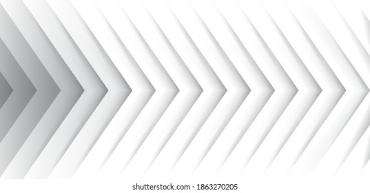 Trending Vector Gray Background From Abstract Stripes, Arrows. Smooth Light Gradient. Cut Paper Effect With Shadow.