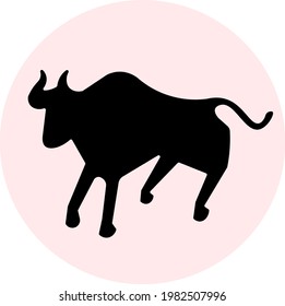 Icono de tendencia y vector de ajuste de toros.