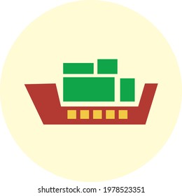 Trending and vector icon of loaded ship.
