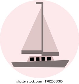 Trending and vector icon of sailing.