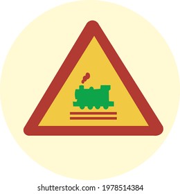 Trending and vector icon of sign  train ahead.