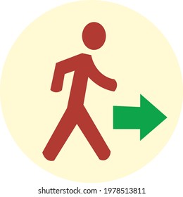 Trending and vector icon of sign  walk straight.