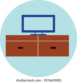 Trending vector icon of television table.