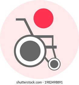 Trending and vector icon of wheel chair basket ball.