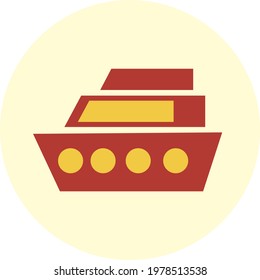 Trending and vector icon of yacht.