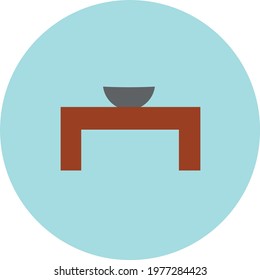 Trending and vector image of bowl on table.