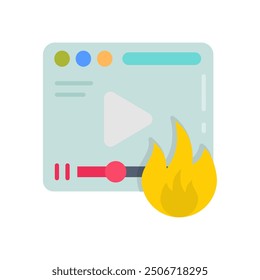 Trending Video Flat Icons, Vector illustration