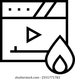trending video icon. Thin linear style design isolated on white background