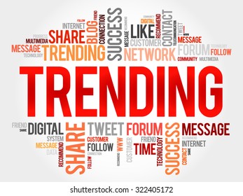 Trending word cloud, business concept
