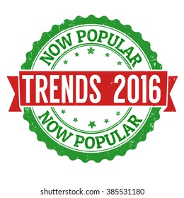 Trends 2016 grunge rubber stamp on white background, vector illustration