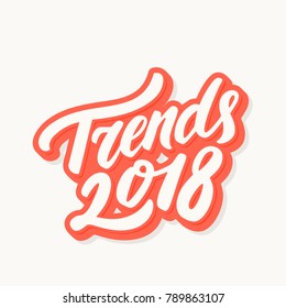 Trends 2018. Vector lettering.