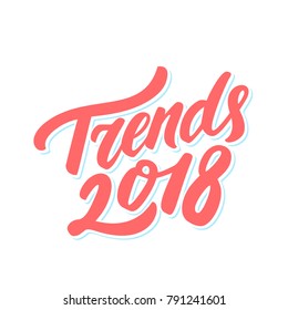 Trends 2018. Vector lettering.