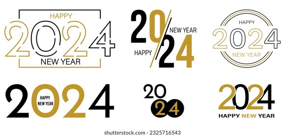 Trends 2024 number design template. Design for banner, greeting, holiday
