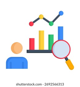 Icono de análisis de tendencias Ilustración vectorial de estilo plano