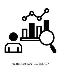 Icono de análisis de tendencias Ilustración vectorial de estilo mixto
