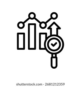 Ícone de Análise de Tendências Contorno Ilustração do Vetor