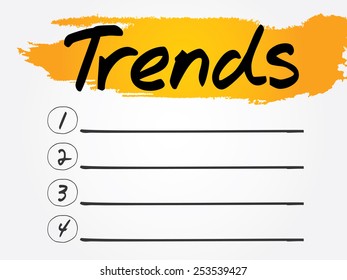 Trends Blank List, vector concept background