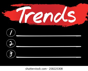 Trends Blank List, vector concept background