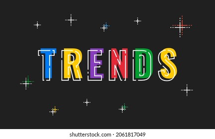 trends colorful linear style vector poster or banner template on dark background