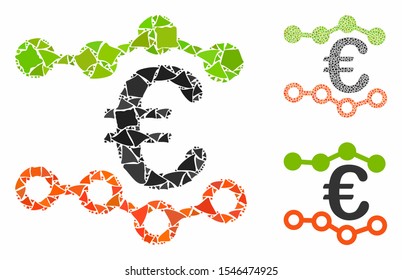 Trends composition of rough items in variable sizes and shades, based on trends icon. Vector uneven items are organized into mosaic. Trends icons collage with dotted pattern.