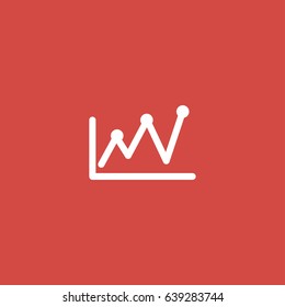 trends icon. sign design. red background