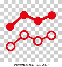 Trends icon. Vector illustration style is flat iconic symbol, red color, transparent background. Designed for web and software interfaces.