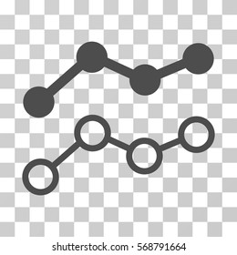 Trends icon. Vector illustration style is flat iconic symbol, gray color, transparent background. Designed for web and software interfaces.