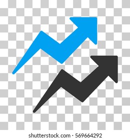 Trends icon. Vector illustration style is flat iconic bicolor symbol, blue and gray colors, transparent background. Designed for web and software interfaces.