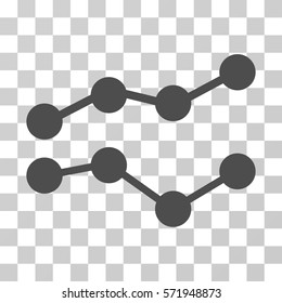 Trends icon. Vector illustration style is flat iconic symbol, gray color, transparent background. Designed for web and software interfaces.