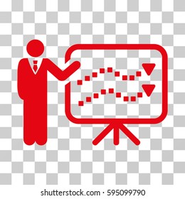 Trends Lecture icon. Vector illustration style is flat iconic symbol, red color, transparent background. Designed for web and software interfaces.
