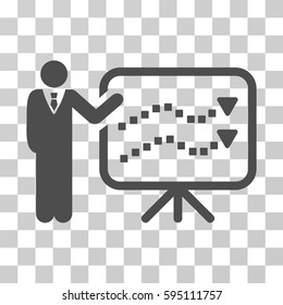 Trends Lecture icon. Vector illustration style is flat iconic symbol, gray color, transparent background. Designed for web and software interfaces.