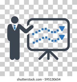 Trends Lecture icon. Vector illustration style is flat iconic bicolor symbol, smooth blue colors, transparent background. Designed for web and software interfaces.