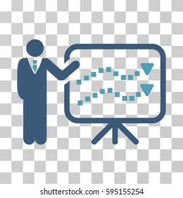Trends Lecture icon. Vector illustration style is flat iconic bicolor symbol, cyan and blue colors, transparent background. Designed for web and software interfaces.