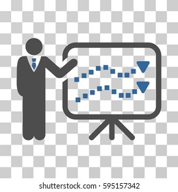 Trends Lecture icon. Vector illustration style is flat iconic bicolor symbol, cobalt and gray colors, transparent background. Designed for web and software interfaces.
