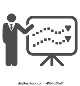 Trends Lecture vector toolbar icon. Style is flat icon symbol, gray color, white background, square dots.
