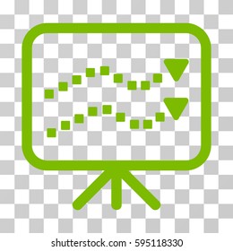 Trends Presentation icon. Vector illustration style is flat iconic symbol, eco green color, transparent background. Designed for web and software interfaces.