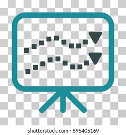 Trends Presentation icon. Vector illustration style is flat iconic bicolor symbol, soft blue colors, transparent background. Designed for web and software interfaces.
