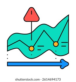 trends risk line icon vector. trends risk sign. isolated symbol illustration