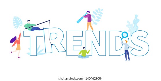 Сhasing trends. Vector illustration concept in flat style.