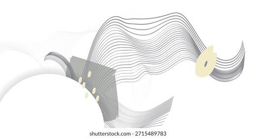 Fondo blanco de moda 2026 Concepto de nube de baile de fondo claro de Vector pálido. Arte geométrico Abstractas delicado