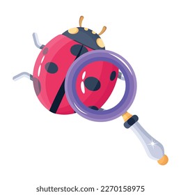 Trendy 2d icon of bug scanning 