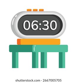 Trendy 2d icon of digital wall clock display