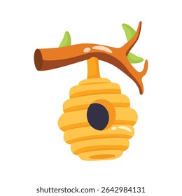 A trendy 2d icon featuring hanging beehive design