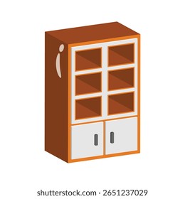 A trendy 2d icon of modern almirah cupboard