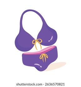 A trendy 2d icon of stylish bikini swimsuit