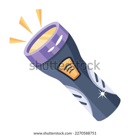 Trendy 2d icon of a torchlight 