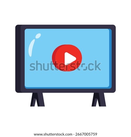 A trendy 2d icon of wall-mounted LCD screen