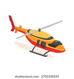 Trendy 2d style icon of fast flying chopper