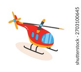 Trendy 2d style icon of flying helicopter